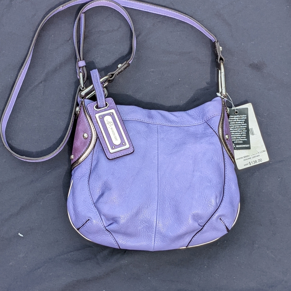 b. makowsky shoulder or X-body leather purse